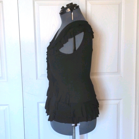 Calvin Klein Ruffled Black Tank Top - Picture 4 of 9